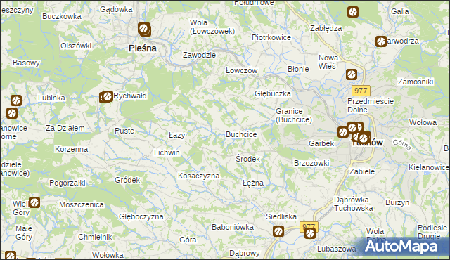 mapa Buchcice, Buchcice na mapie Targeo