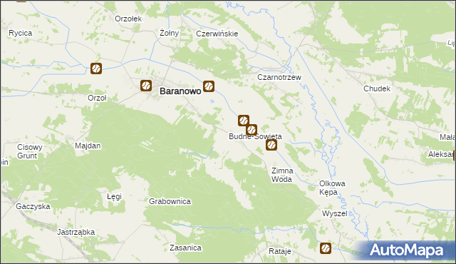 mapa Budne-Sowięta, Budne-Sowięta na mapie Targeo