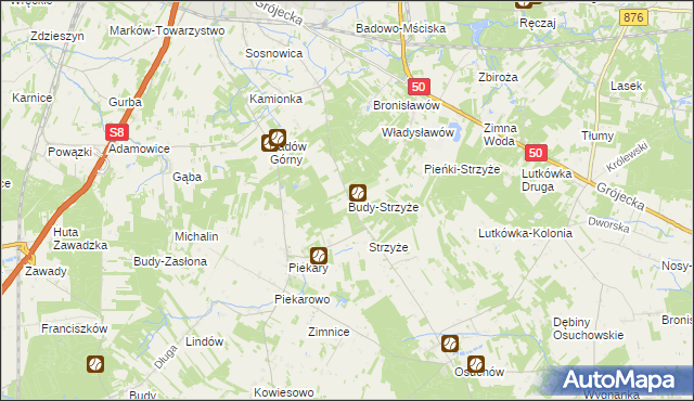 mapa Budy-Strzyże, Budy-Strzyże na mapie Targeo