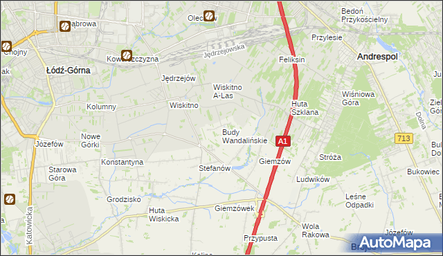 mapa Budy Wandalińskie, Budy Wandalińskie na mapie Targeo