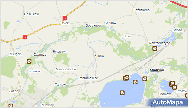 mapa Buków gmina Żarów, Buków gmina Żarów na mapie Targeo