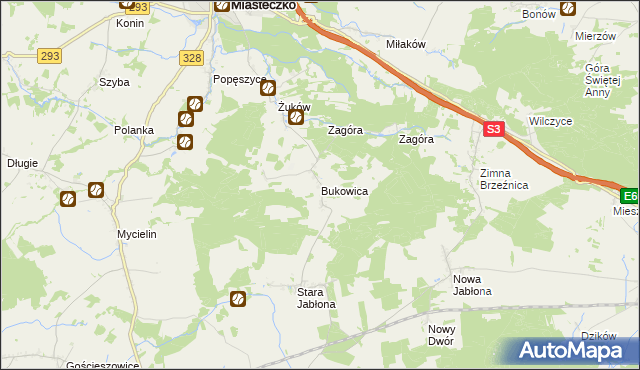 mapa Bukowica, Bukowica na mapie Targeo