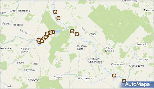 mapa Bukowo Duże, Bukowo Duże na mapie Targeo