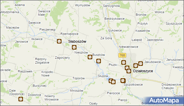 mapa Buszków, Buszków na mapie Targeo