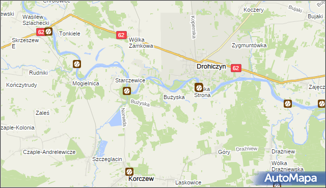 mapa Bużyska, Bużyska na mapie Targeo