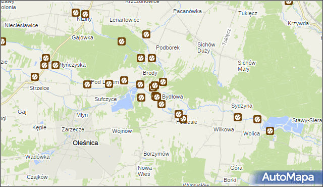 mapa Bydłowa, Bydłowa na mapie Targeo