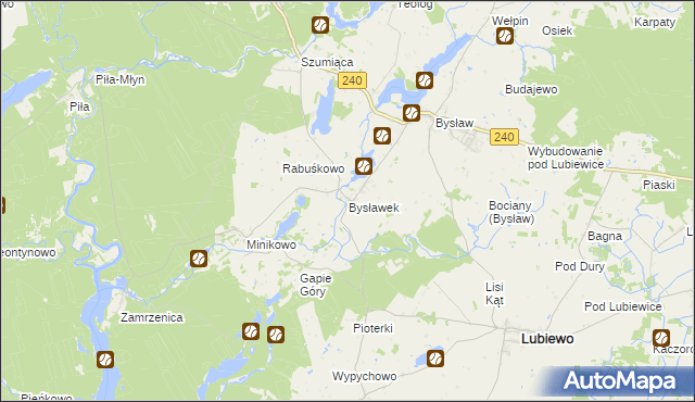 mapa Bysławek, Bysławek na mapie Targeo