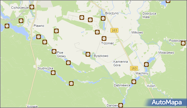 mapa Byszkowo, Byszkowo na mapie Targeo