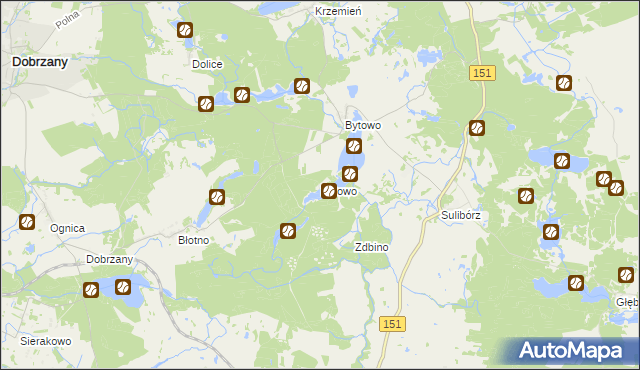 mapa Bytowo gmina Recz, Bytowo gmina Recz na mapie Targeo