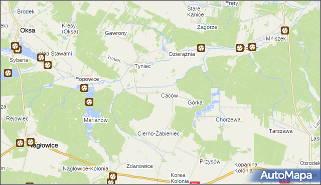 mapa Caców, Caców na mapie Targeo