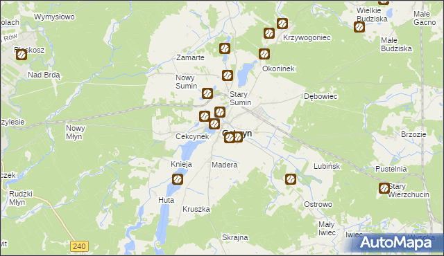 mapa Cekcyn, Cekcyn na mapie Targeo