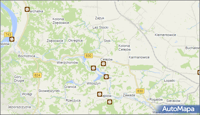 mapa Celejów gmina Wąwolnica, Celejów gmina Wąwolnica na mapie Targeo