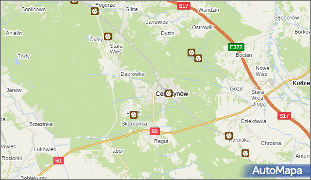 mapa Celestynów powiat otwocki, Celestynów powiat otwocki na mapie Targeo