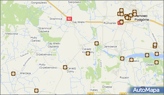 mapa Ceradz Kościelny, Ceradz Kościelny na mapie Targeo