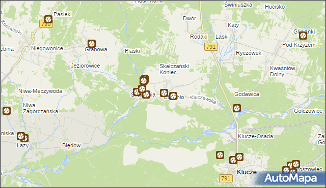 mapa Chechło gmina Klucze, Chechło gmina Klucze na mapie Targeo
