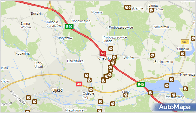 mapa Chechło gmina Rudziniec, Chechło gmina Rudziniec na mapie Targeo