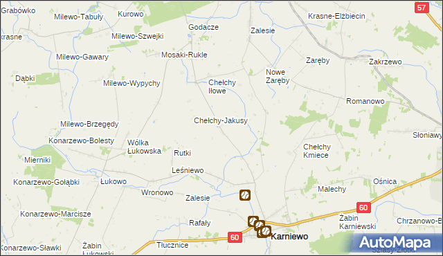 mapa Chełchy-Klimki, Chełchy-Klimki na mapie Targeo