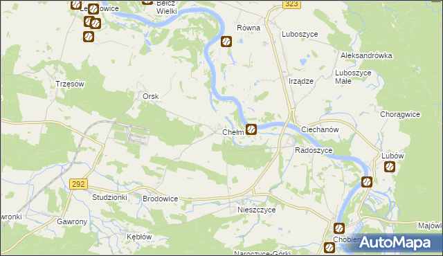 mapa Chełm gmina Rudna, Chełm gmina Rudna na mapie Targeo