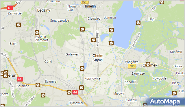 mapa Chełm Śląski, Chełm Śląski na mapie Targeo