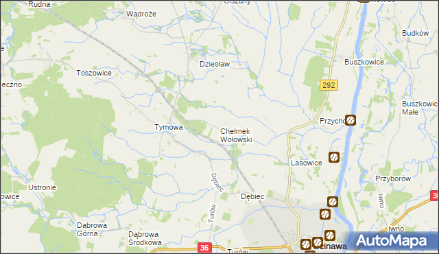 mapa Chełmek Wołowski, Chełmek Wołowski na mapie Targeo