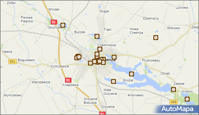 mapa Chełmża, Chełmża na mapie Targeo