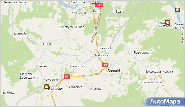 mapa Chlebczyn, Chlebczyn na mapie Targeo