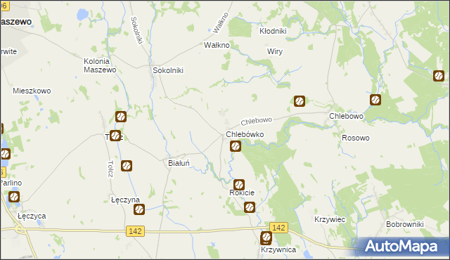 mapa Chlebówko, Chlebówko na mapie Targeo