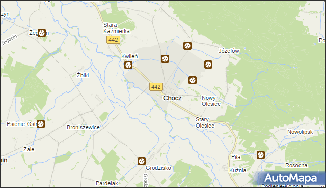 mapa Chocz, Chocz na mapie Targeo