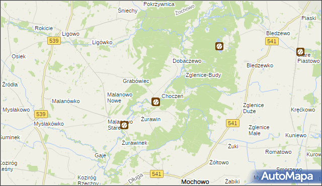 mapa Choczeń, Choczeń na mapie Targeo