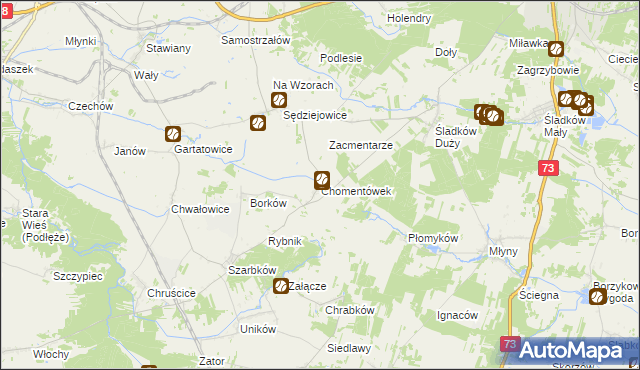 mapa Chomentówek, Chomentówek na mapie Targeo