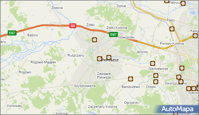 mapa Choroszcz, Choroszcz na mapie Targeo