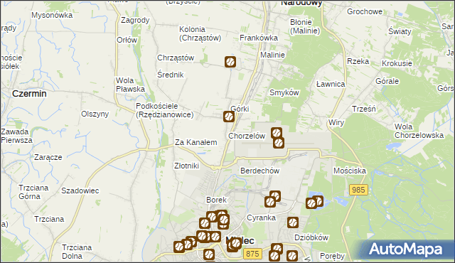 mapa Chorzelów, Chorzelów na mapie Targeo