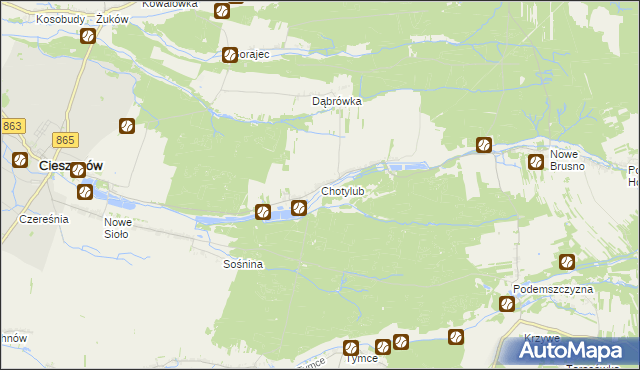 mapa Chotylub, Chotylub na mapie Targeo