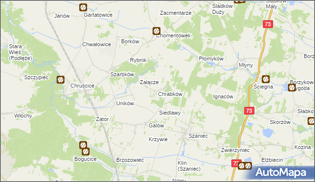 mapa Chrabków, Chrabków na mapie Targeo