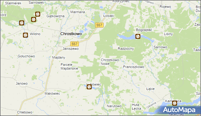 mapa Chrostkowo Nowe, Chrostkowo Nowe na mapie Targeo