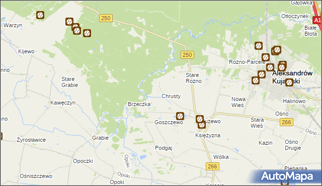mapa Chrusty gmina Aleksandrów Kujawski, Chrusty gmina Aleksandrów Kujawski na mapie Targeo
