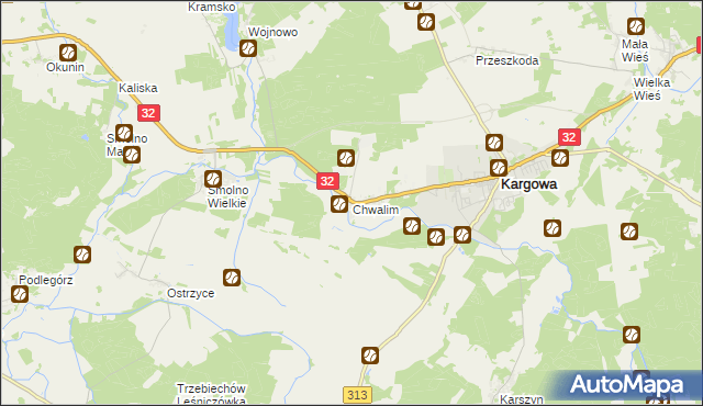 mapa Chwalim, Chwalim na mapie Targeo