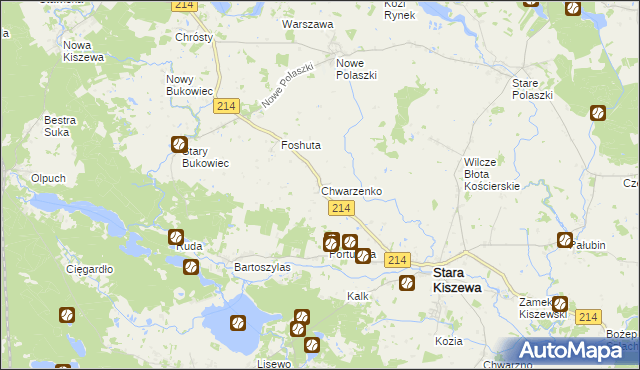 mapa Chwarzenko, Chwarzenko na mapie Targeo