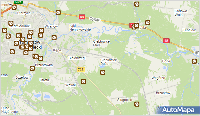 mapa Ciebłowice Duże, Ciebłowice Duże na mapie Targeo