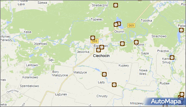 mapa Ciechocin powiat golubsko-dobrzyński, Ciechocin powiat golubsko-dobrzyński na mapie Targeo