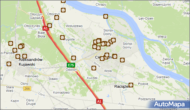 mapa Ciechocinek, Ciechocinek na mapie Targeo