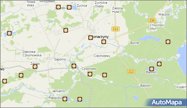 mapa Ciecholewy gmina Konarzyny, Ciecholewy gmina Konarzyny na mapie Targeo