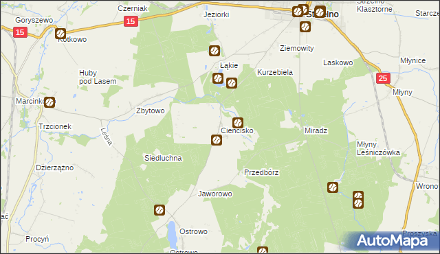 mapa Ciencisko, Ciencisko na mapie Targeo