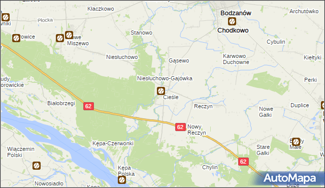 mapa Cieśle gmina Bodzanów, Cieśle gmina Bodzanów na mapie Targeo