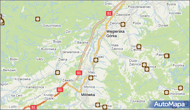 mapa Cisiec, Cisiec na mapie Targeo