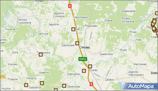 mapa Cmolas, Cmolas na mapie Targeo