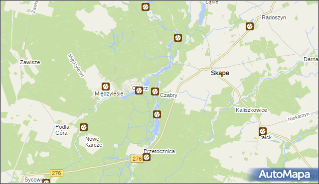 mapa Cząbry, Cząbry na mapie Targeo