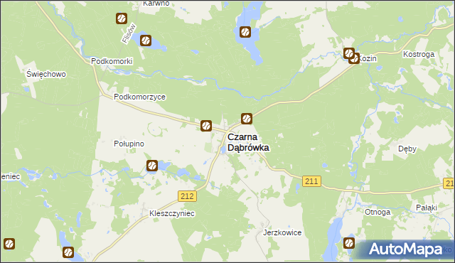 mapa Czarna Dąbrówka powiat bytowski, Czarna Dąbrówka powiat bytowski na mapie Targeo