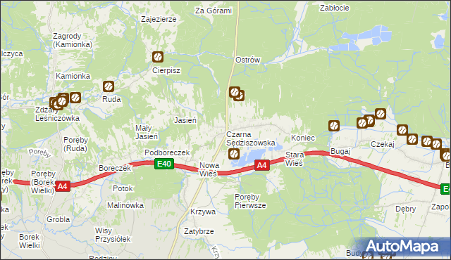 mapa Czarna Sędziszowska, Czarna Sędziszowska na mapie Targeo