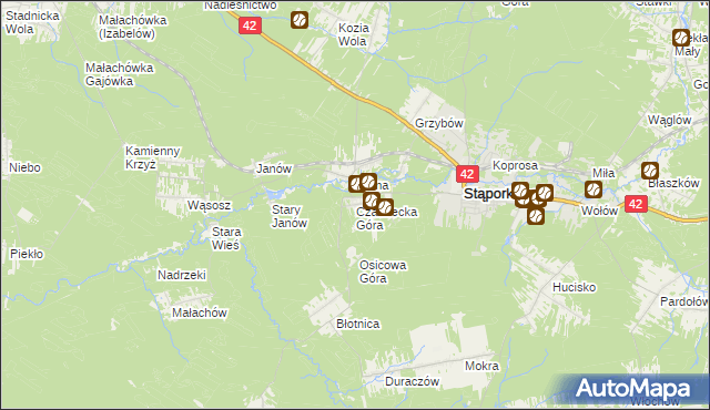 mapa Czarniecka Góra, Czarniecka Góra na mapie Targeo